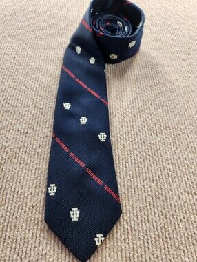 Kings Lynn Indiana Hoosiers 3" Polyester Tie Navy Red White College Apparel
